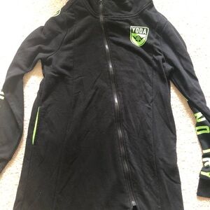 Her Universe Star Wars Black and Green Hoodie Size Small Yoda side zip